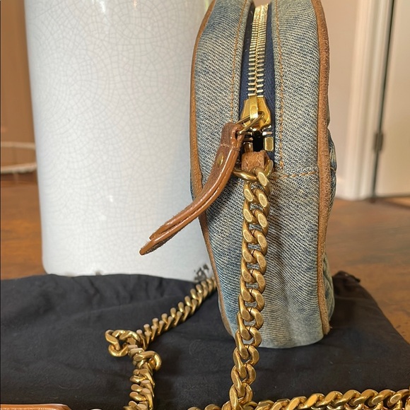 Yves Saint Laurent Blue and Tan Crossbody Bag - Picture 4 of 10